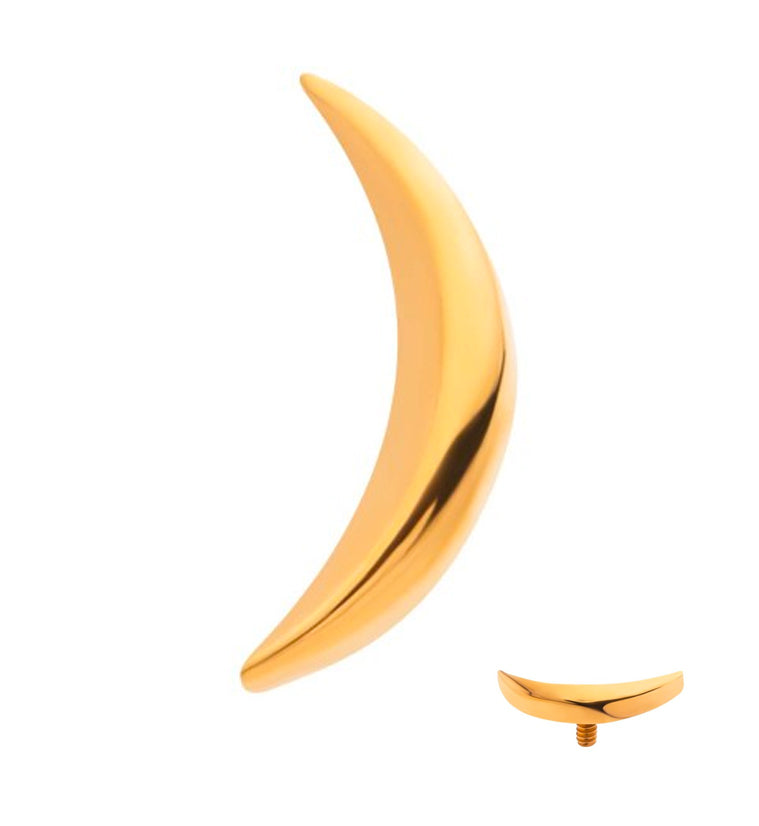 24kt Gold PVD Lune Internally Threaded Titanium Top