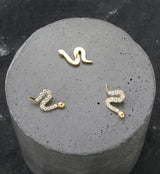 24kt Gold PVD Serpent CZ Internally Threaded Titanium Top