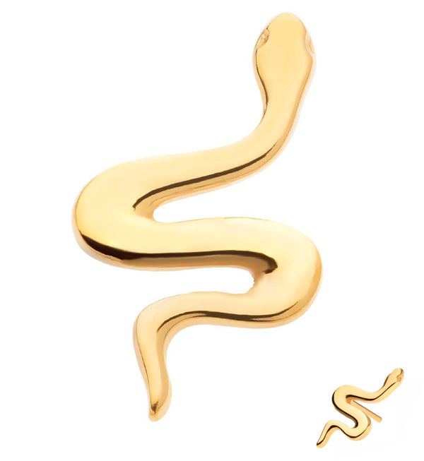 24kt Gold PVD Serpent Threadless Titanium Top
