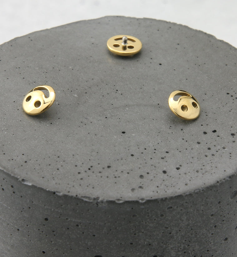 24kt Gold PVD Smiley Internally Threaded Titanium Top