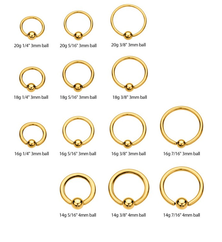 24kt Gold PVD Titanium Captive Ring