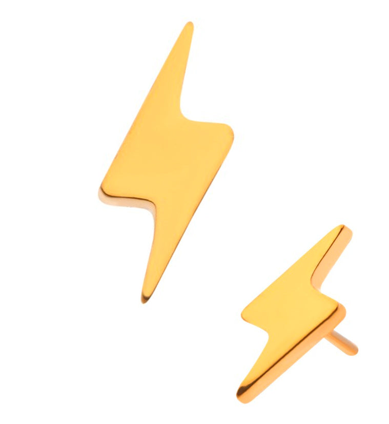 24kt Gold PVD Titanium Electric Bolt Threadless Top