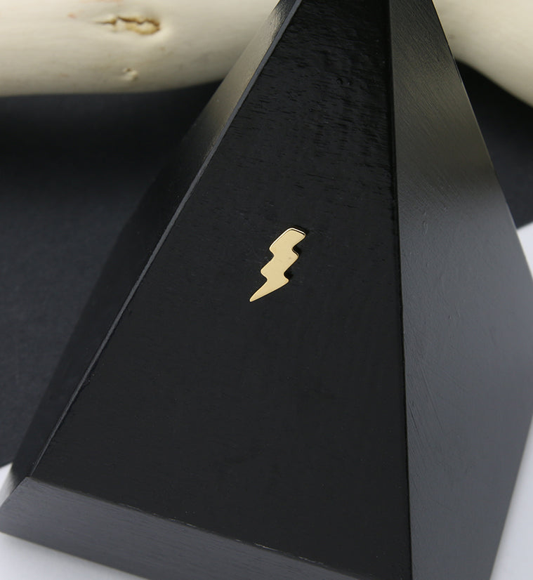 24kt Gold PVD Titanium Long Bolt Threadless Top