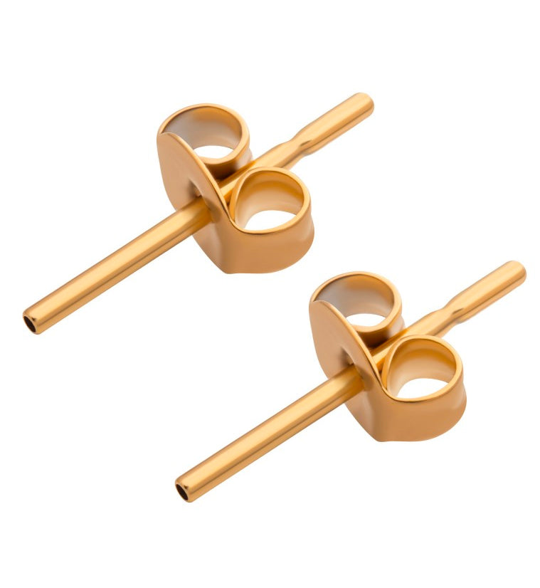 24kt Gold PVD Titanium Threadless Earring Posts