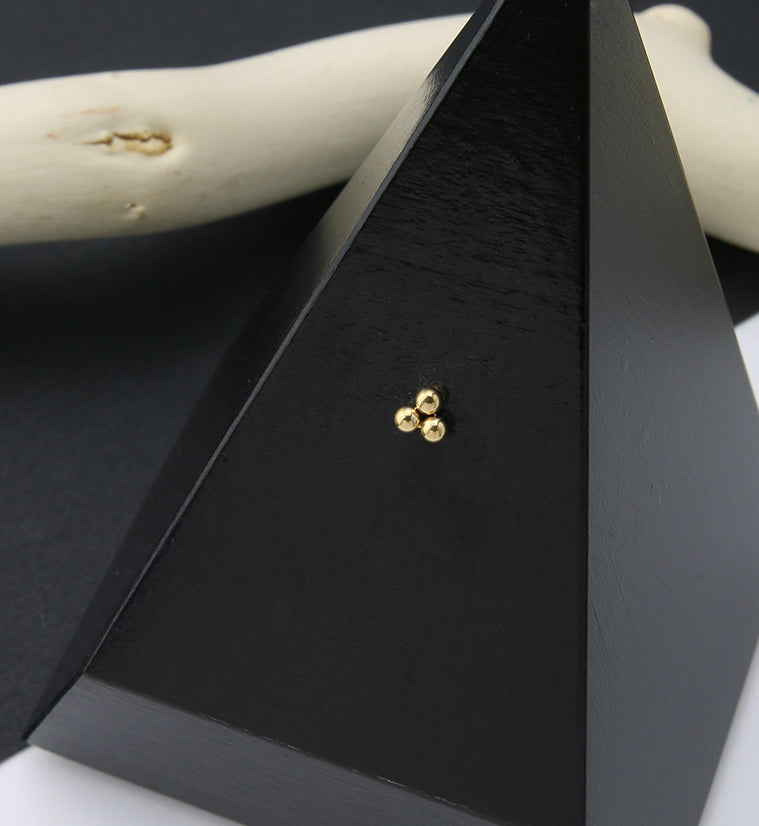 24kt Gold PVD Titanium Triple Ball Threadless Top