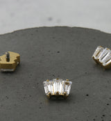 24kt Gold PVD Trinal CZ Internally Threaded Titanium Top