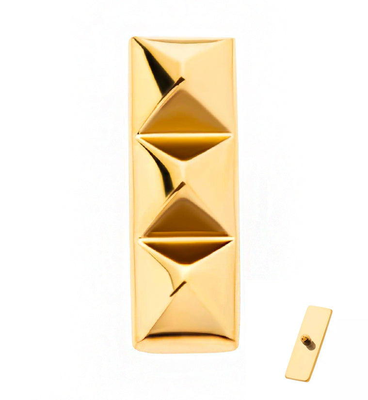 24kt Gold PVD Triple Poly Stud Internally Threaded Titanium Top