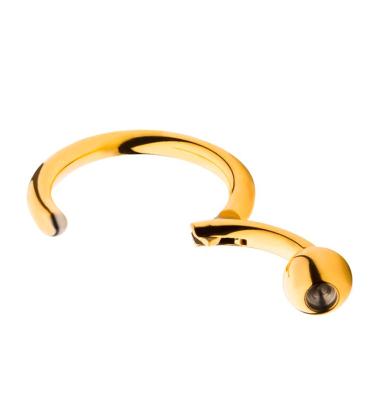 24kt PVD Gold Titanium Hinged Segment Captive Bead Ring