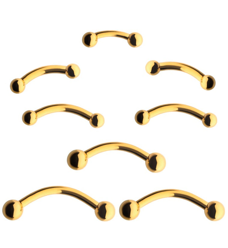 24kt Gold PVD Titanium Curved Barbell