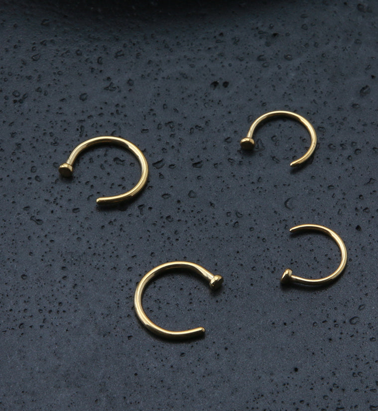 24kt Gold PVD Titanium Nose Hoop Ring