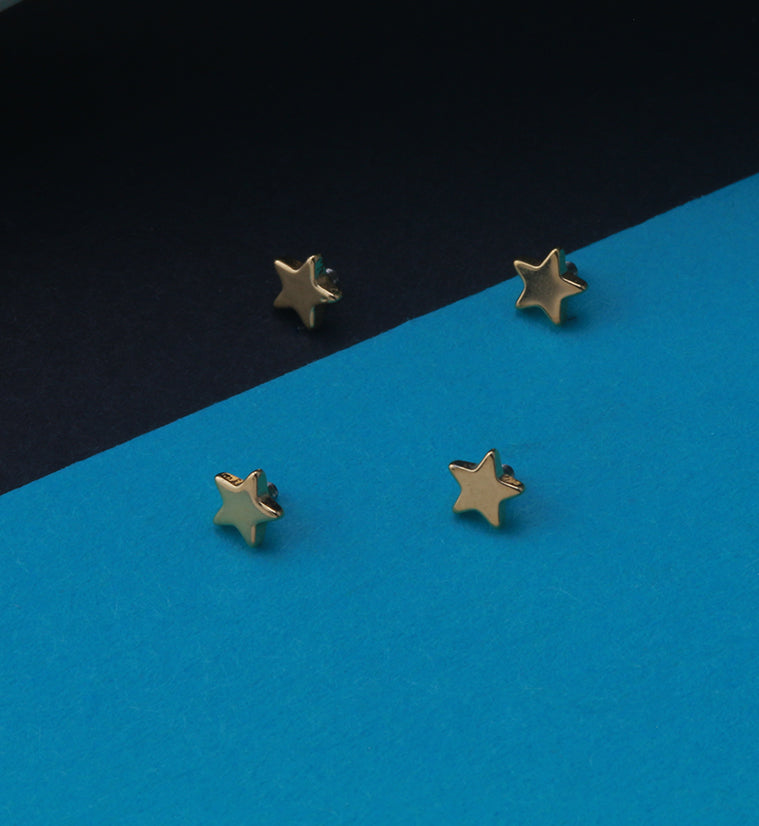 24k Gold PVD Titanium Star Internally Threaded Top