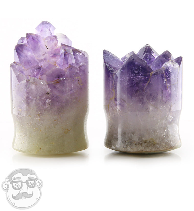 Raw Amethyst Plugs 1 Inch