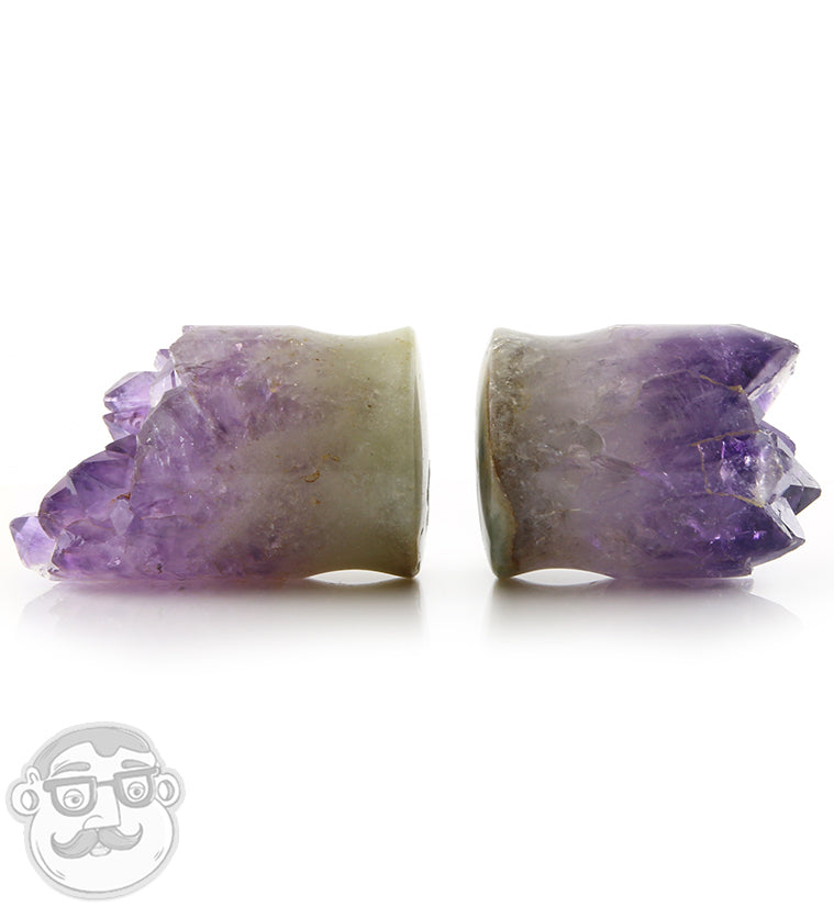 Raw Amethyst Plugs 1 Inch