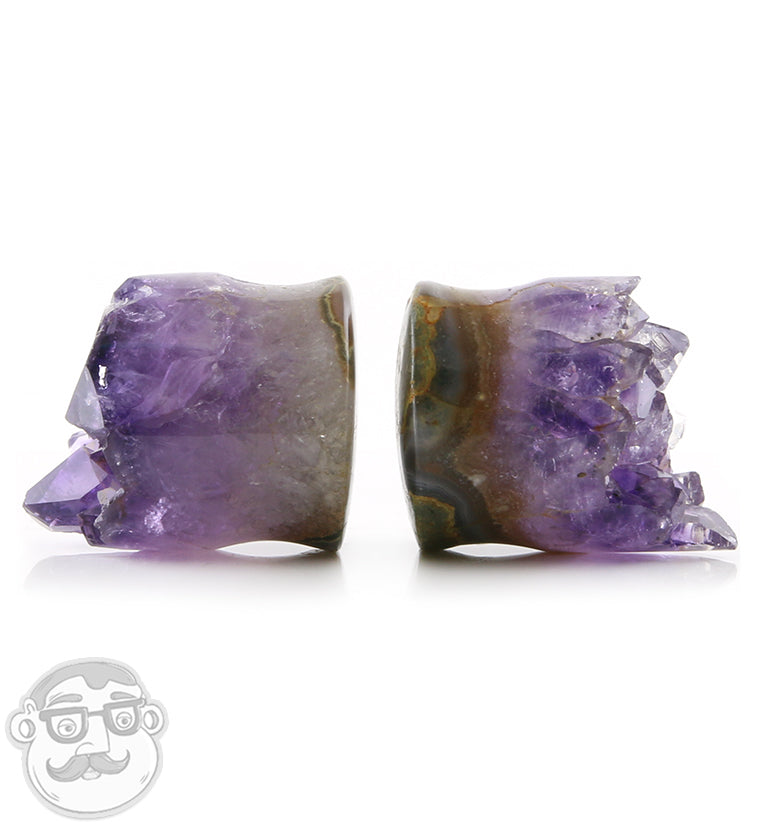 Raw Amethyst Plugs 1 Inch