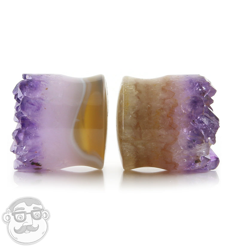 Raw Amethyst Plugs 1 Inch