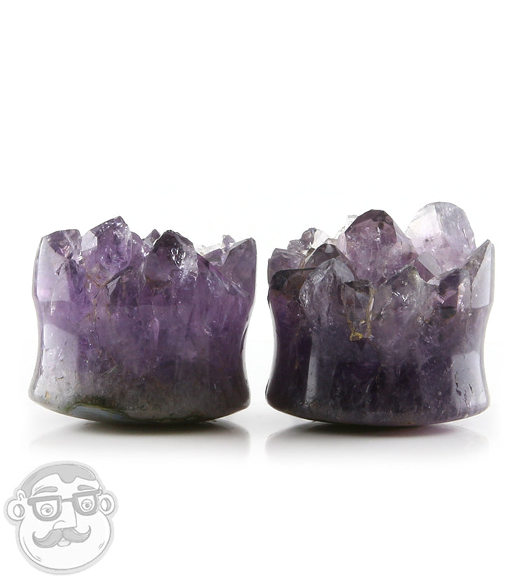 Raw Amethyst Plugs 1 Inch
