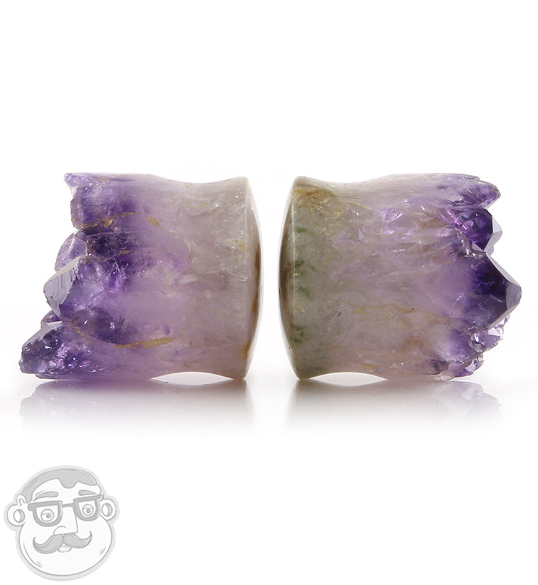 Raw Amethyst Plugs 1 Inch