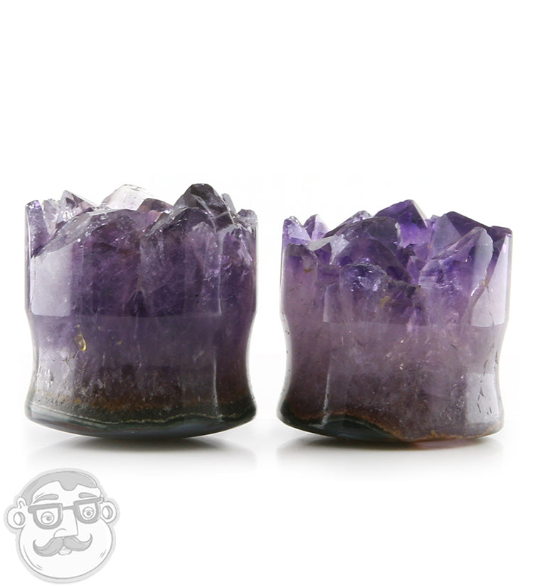 Raw Amethyst Plugs 1 Inch