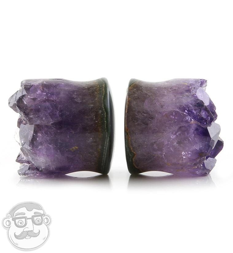 Raw Amethyst Plugs 1 Inch
