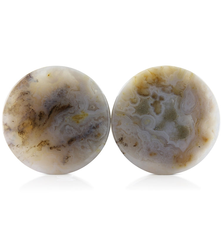 Graveyard Point Plume Agate Stone Plugs V5