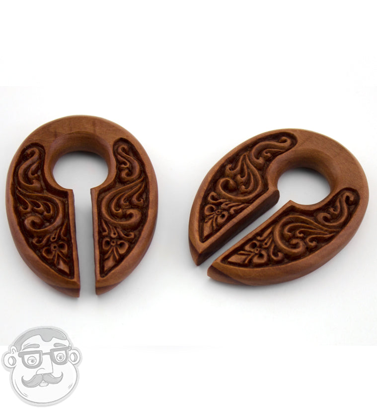 Ornamental Keyhole Wooden Ear Weights