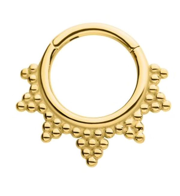 Gold PVD Beaded Pin Hinged Segment Ring