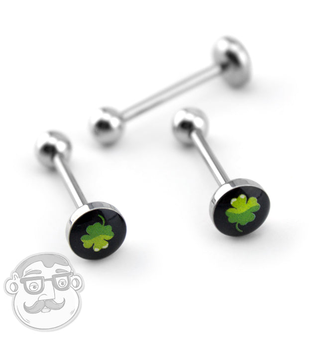 4 leaf Clover Tongue Ring