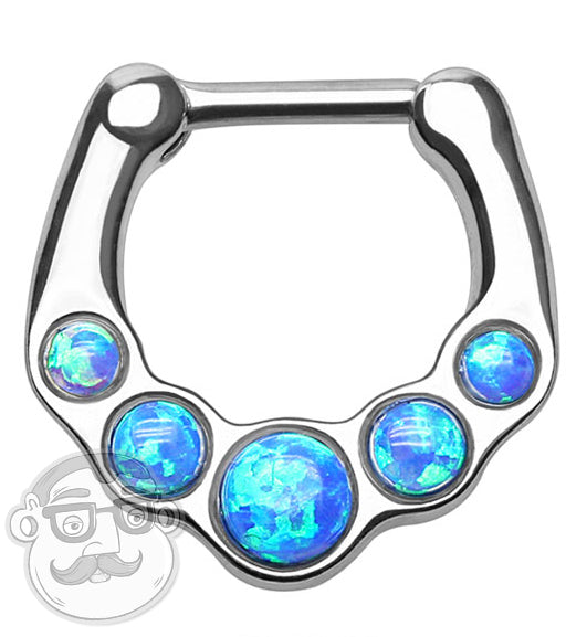 Blue Opal Stone Septum Clicker