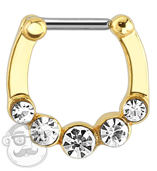 16G Gold Stainless Steel Septum Clicker