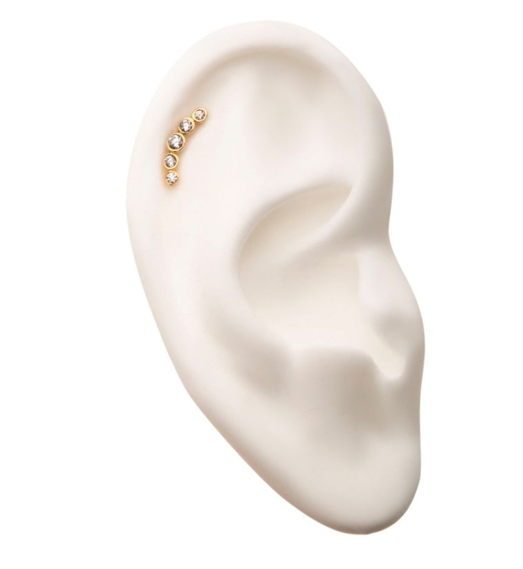 14kt Cinque CZ Threadless Top