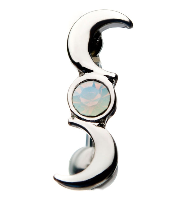 Double Moon Opalite Belly Ring