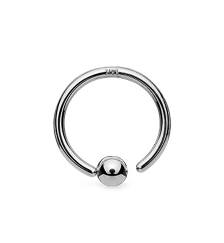 14kt White Gold Fixed Ball Captive Bead Ring