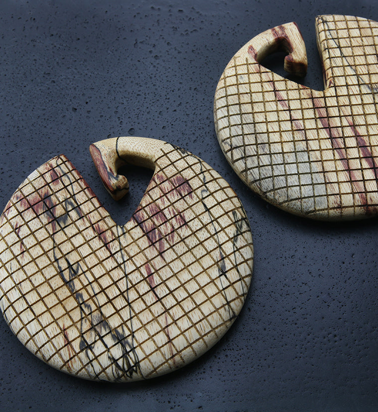 Crosshatch Tamarind Wooden Ear Weights