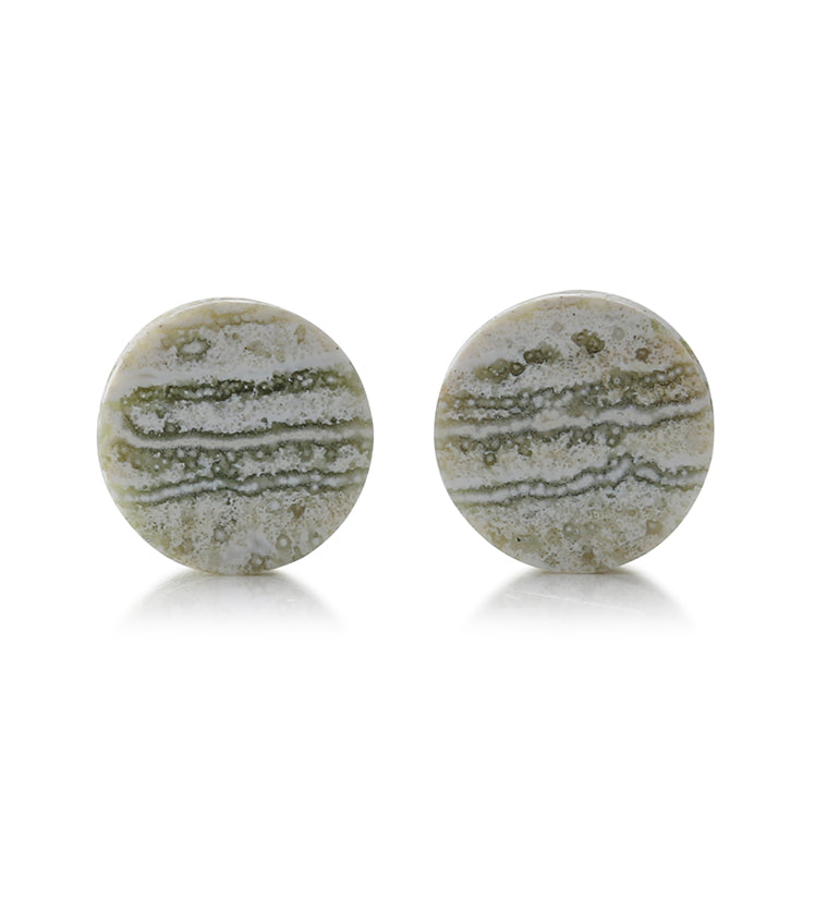 Ocean Jasper Stone Plugs 1/2 Inch (12.5mm)