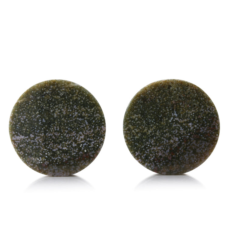 Ocean Jasper Stone Plugs 1 & 1/8 Inch (28mm) Version 2