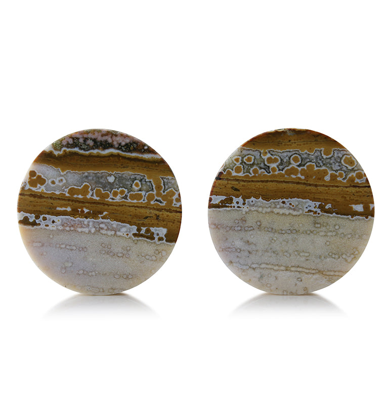 Ocean Jasper Stone Plugs 1 & 1/4 Inch (32mm) Version 1