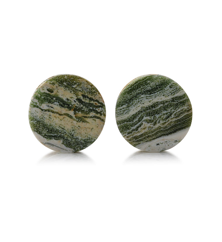 Ocean Jasper Stone Plugs 9/16 Inch (14mm) Version 1