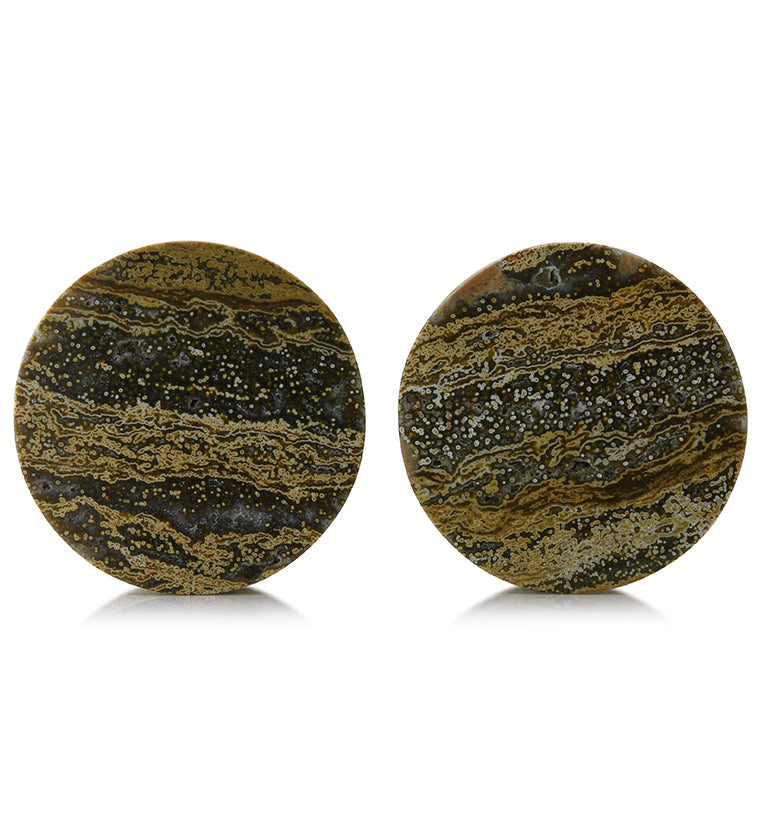 Ocean Jasper Stone Plugs 1 & 1/2 Inch (38mm) Version 3