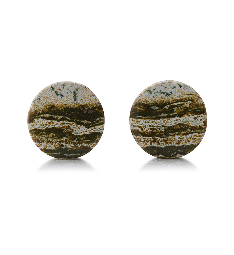 Ocean Jasper Stone Plugs 9/16 Inch (14.5mm) Version 3