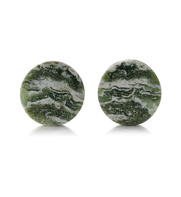 Ocean Jasper Stone Plugs 5/8 Inch (16mm) Version 2
