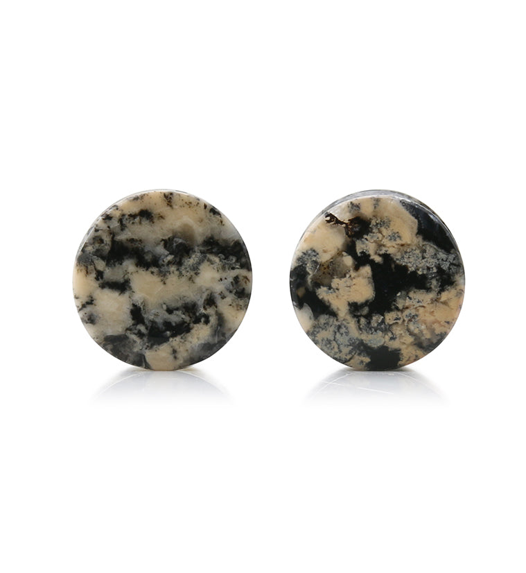 Tiger Agate Dendritic Stone Plugs 1/2 Inch (12.5mm) Version 1
