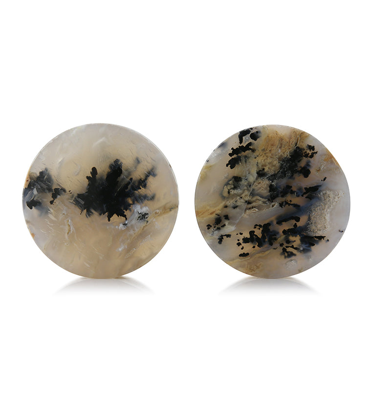 Tiger Agate Dendritic Stone Plugs 1 & 1/4 Inch (32mm) Version 1