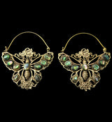 18G Butterfly Abalone Brass Hangers / Earrings