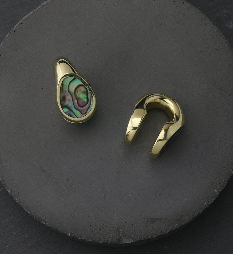 Abalone Keyhole Brass Ear Weights