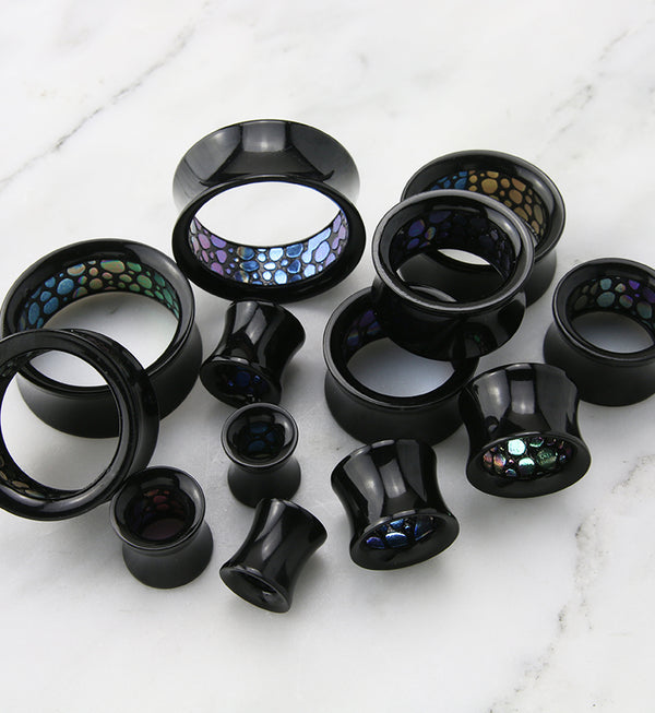 Black Tunnels With Inner Abalone Design