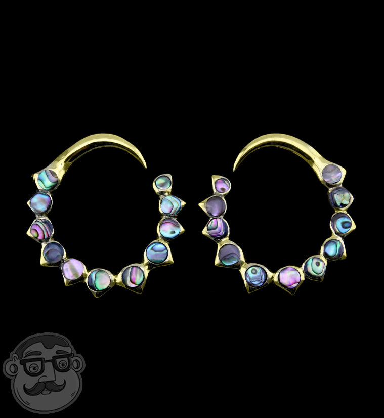 Abalone Shell Skewer Brass Ear Weights