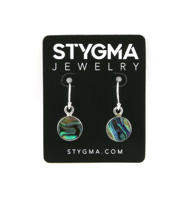Abalone Shell Disk Earrings