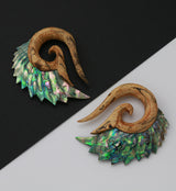 Tamarind Wooden Abalone Shell Angel Wing Hangers