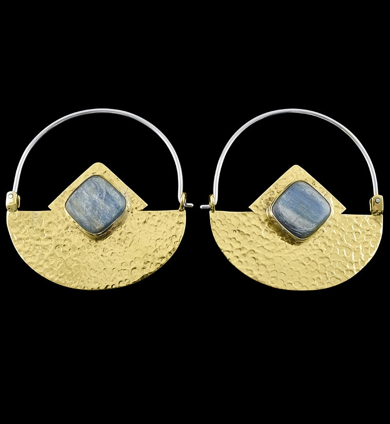 14G Acicular Kyanite Stone Brass Hangers