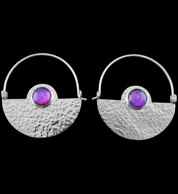 14G Acicular Lilac Purple Glass White Brass Hangers